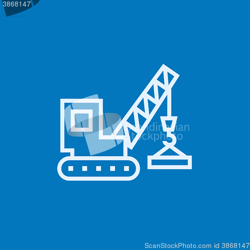 Image of Lifting crane line icon.