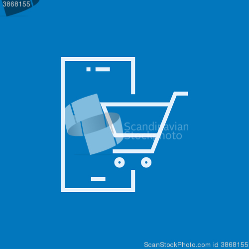 Image of Online shopping line icon.