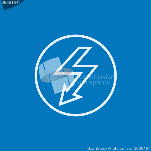 Image of Lightning arrow downward line icon.