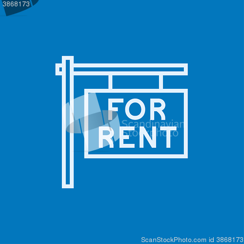 Image of For rent placard line icon.
