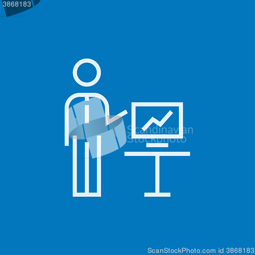 Image of Business presentation line icon.