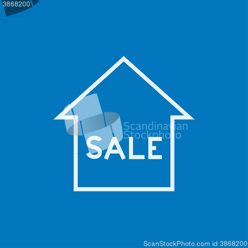 Image of House for sale line icon.