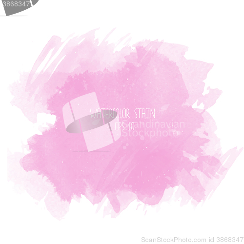 Image of Pink watercolor stain on white background