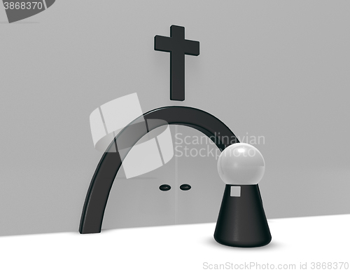 Image of pastor and christian cross - 3d rendering