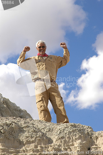 Image of Triumphant Senior man
