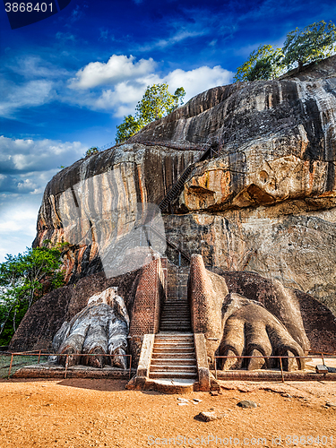 Image of Lion paws pathway on Sigiriya rock, Sri Lanka