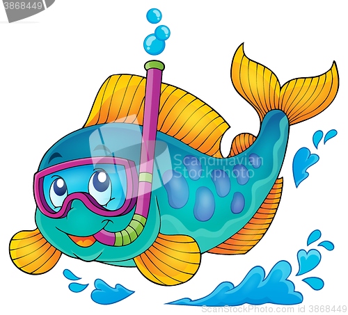 Image of Fish snorkel diver theme image 1