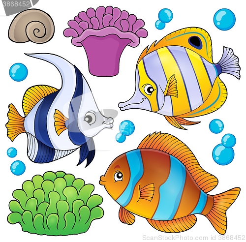 Image of Coral reef fish theme collection 3