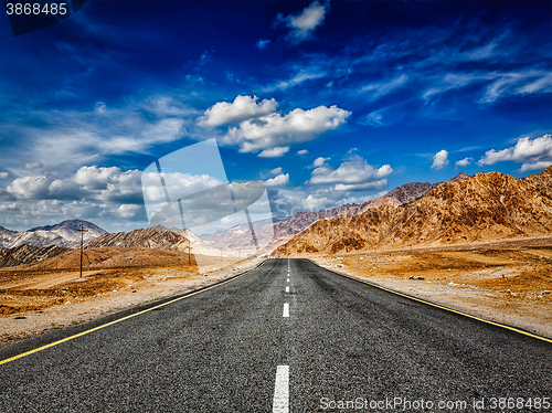 Image of Road in Himalayas with mountains