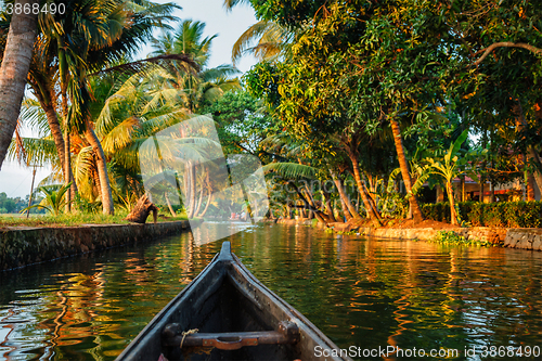 Image of Kerala backwaters  canoeing