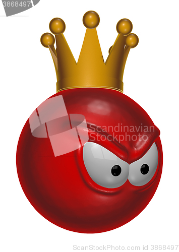 Image of evil red king smiley - 3d illustration