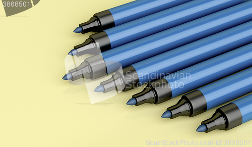 Image of Blue permanent markers