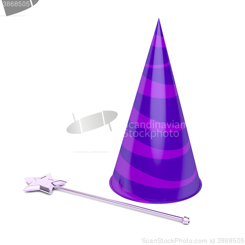 Image of Cone hat and magic wand