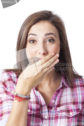 Image of portrait of a beautiful young short haired woman