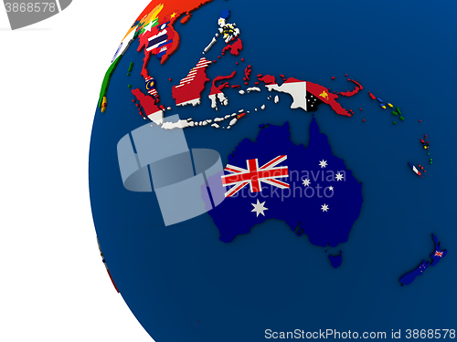 Image of Political Australasia map