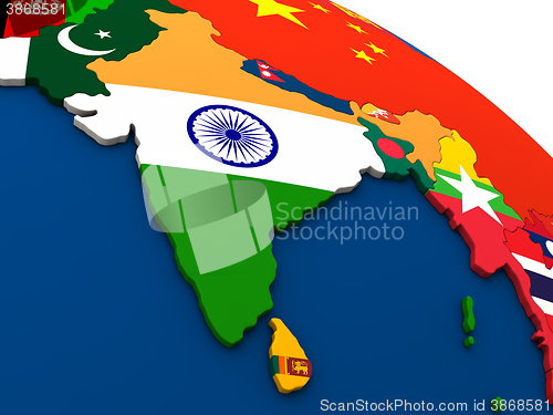 Image of India on political map