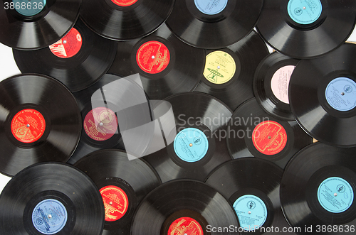 Image of Volgograd, Russia - 21 May 2015: Soviet background of a variety of old turntable