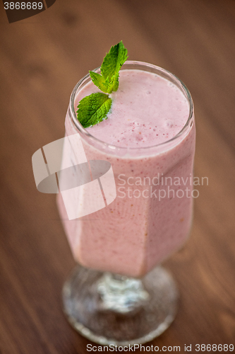 Image of Strawberry smoothie on  table