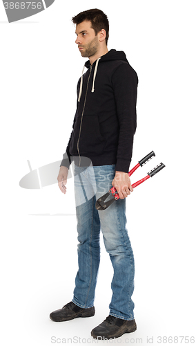 Image of Robber with red bolt cutters