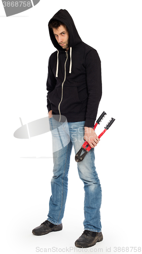 Image of Robber with red bolt cutters