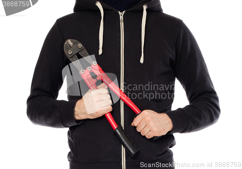 Image of Robber with red bolt cutters