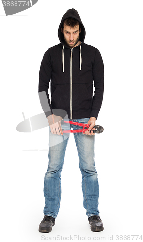 Image of Robber with red bolt cutters