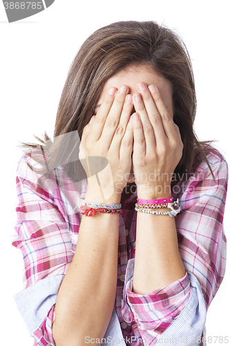 Image of portrait of a beautiful young short haired woman