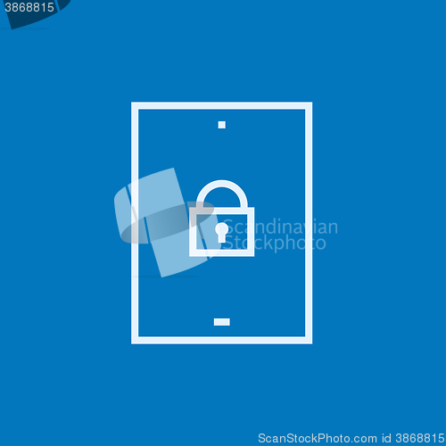 Image of Digital tablet security line icon.