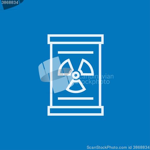 Image of Barrel with ionizing radiation sign line icon.