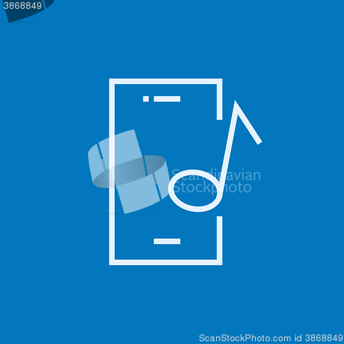 Image of Phone with musical note line icon.