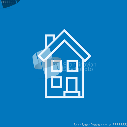 Image of Two storey detached house line icon.