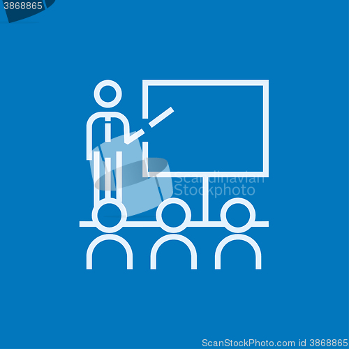 Image of Business presentation line icon.
