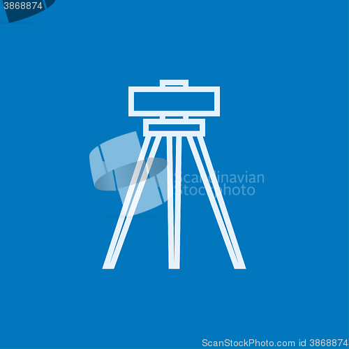 Image of Theodolite on tripod line icon.