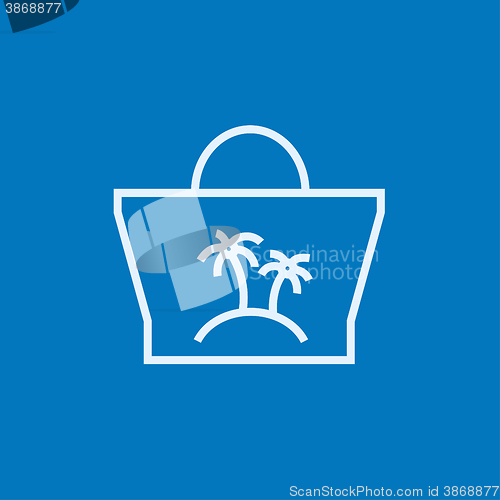 Image of Beach bag line icon.