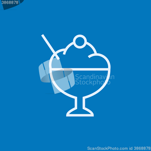 Image of Cup of ice cream line icon.