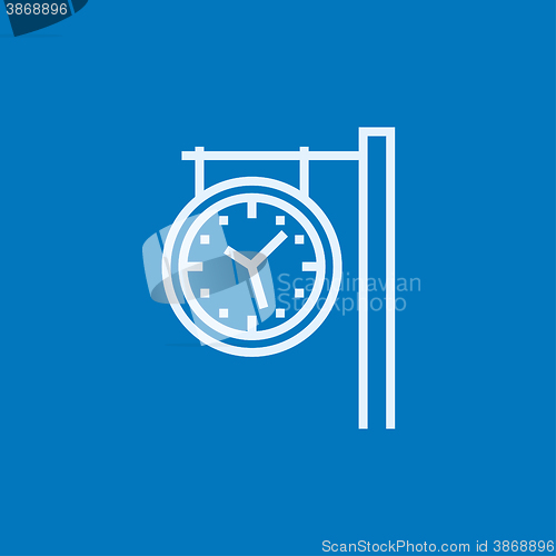 Image of Train station clock line icon.