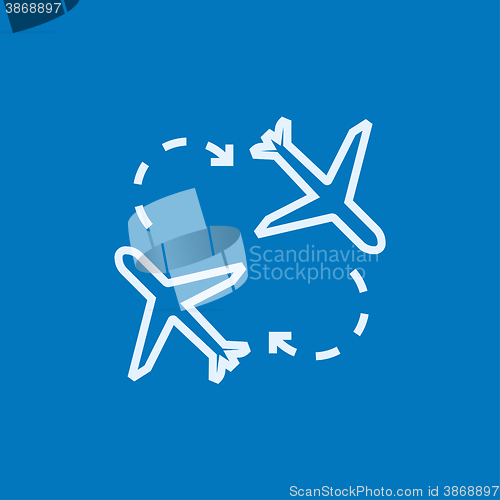 Image of Airplanes line icon.