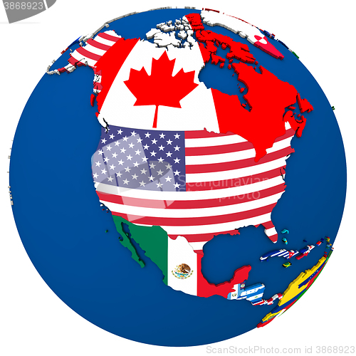 Image of Political north America map