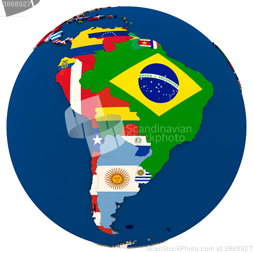 Image of Political south America map