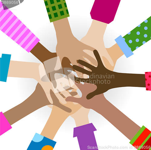 Image of hands diverse togetherness 