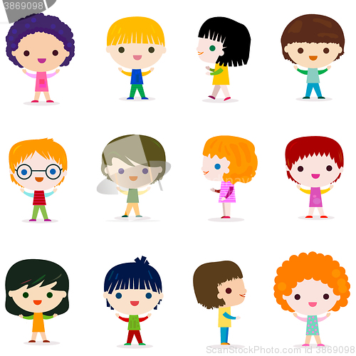 Image of kids character set 