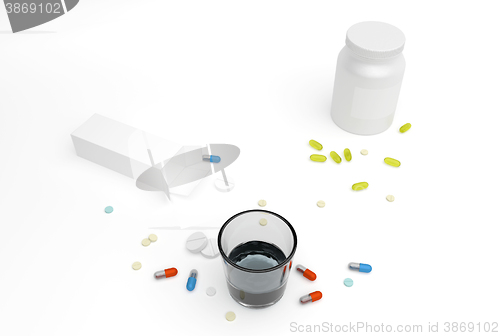 Image of different pills and boxes