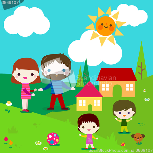 Image of kids family