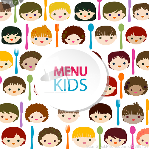 Image of menu kids faces background