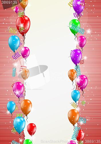 Image of backgroud with balloons and torn paper