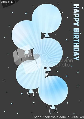 Image of birthday illustration with color ballons