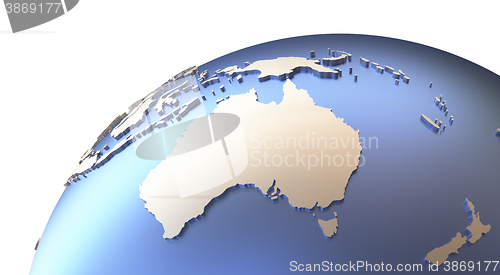 Image of Australia on metallic Earth