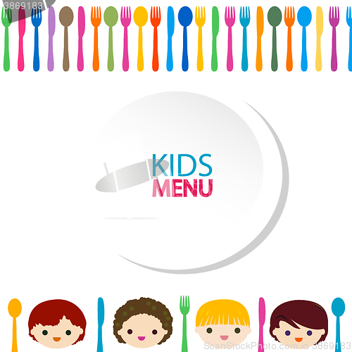 Image of menu kids faces background