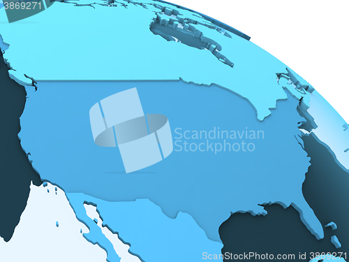 Image of USA on translucent Earth