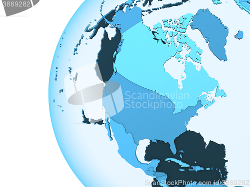 Image of North America on translucent Earth